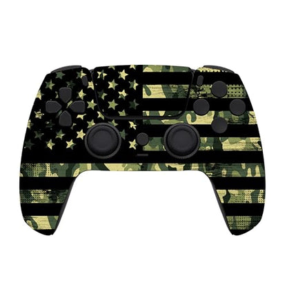 ProControllers LLC Custom Wireless Controller for PS5 - Hand Airbrushed & Multiple Designs Available (Camo Flag) - color: Camo Flag