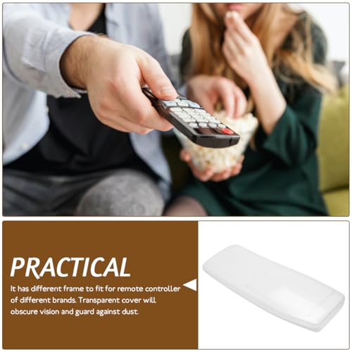 Angoily Silicone Remote Protective Cover Case for Tv Air Conditioner Remote Controller Flexible Stretchy Skin with High Transparency and Easy Battery Access