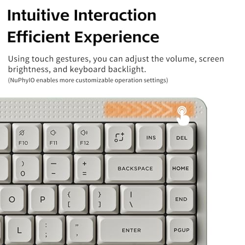 nuphy Node75 Wireless Mechanical Keyboard, 75% Hot Swappable Custom Low Profile Keyboard, 84 Keys Computer Gaming Keyboards, Supports Touch Gestures, PBT Keycaps, RGB Backlit, Bluetooth/2.4GHz/USB-C - color: White, size: Low-Profile Blush Nano Switch