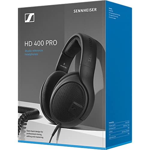 Sennheiser HD 400 Pro Studio Reference Open Back Dynamic Headphones Bundle with Desktop Headphone Stand and Headphones Case