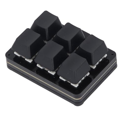 AstraLoom One Handed Macro Mechanical Keyboard Programmable NKRO Hotkeys 6 Keys USB Keypad with Floating Window for Gaming and Office Work Black ABS Acrylic