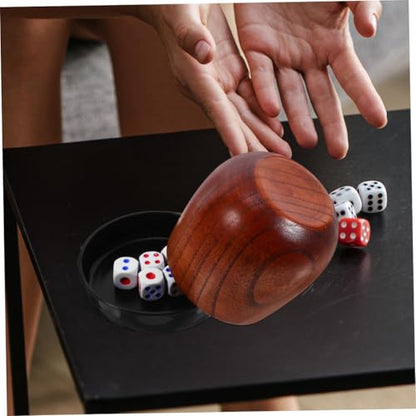 BESPORTBLE Professional Dice Cup Set Box Dice Holder for Shut The Box Game Bar Ktv Wooden Storage Case Rounded Corners