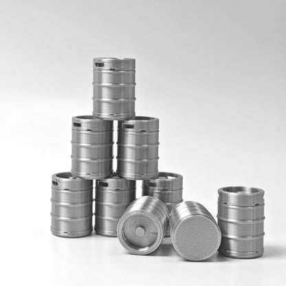 1:18 Scale Barrel Props, 9-Piece Model Scenery for Adults | 9-piece gray industrial keg set, detailed 3D print. Model scenery accessory, tabletop terrain & diorama craft for adults. - size: 1:18