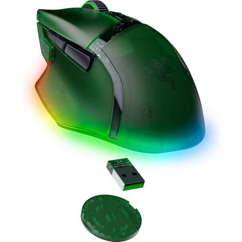Razer Basilisk V3 Pro 35K Wireless Gaming Mouse, Phantom Green | HyperScroll Tilt Wheel, 35K DPI Optical Sensor Gen 2, 13 Customizable Controls, RGB, Optical Switches Gen 3, 140 Hr Battery - color: Phantom Green