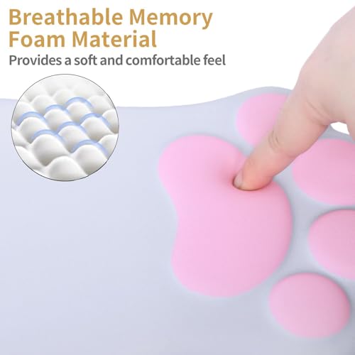 L-SPOUTTO Ergonomic Mouse Pad with Wrist Rest,Cute Mouse Pad Wrist Support | Cat Paw Comfortable Massage Design,Computer Pain Relief Mousepad with Non-Slip PU Base for Desk Laptop Gaming,Grey - color: Grey