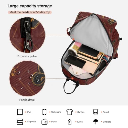 Tennis Racket Ball Backpack Gothic Style Burgundy Board Games 2 Rackets Tennis Racket Cover Bag with Protective Pad
