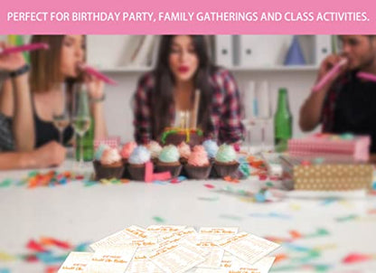 Birthday Would She Rather - Birthday Game Cards - party game - 30cards – Birthday Card Set - (birth02) - color: Would She Rather