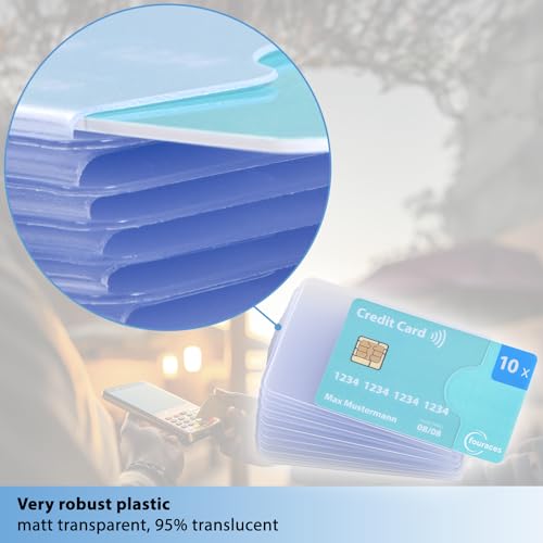 credit card sleeves - 10-pack - sturdy transparent plastic sleeve - protector for cards, protection