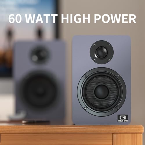 H2 Bookshelf Speakers, 60W Stereo, Record Player/Computers Speakers, DSP, Carbon-Fiber Woofer, Silk Tweeter, Optical/USB-C/AUX, Bluetooth 5.3, Slate Blue - color: slate blue