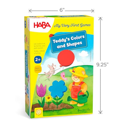 HABA My Very First Games – Teddy’s Colors & Shapes Educational Games & Toddler Activities with Wooden Pieces for Learning Colors, Shapes & Turn-Taking
