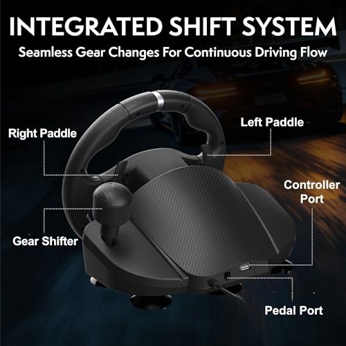Nitho Drive Pro V200 PC Gaming Racing Wheel with Pedals and Shifter, Steering Wheel Compatible with PC, PS4, Switch 2/Switch, Xbox Series X|S and Xbox One, 270° Car Driving Simulator with Vibration - color: Drive Pro V200