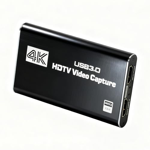 4K HDMI Video Capture Card with Microphone Full HD 1080P 60FPS | USB 3.0 Gaming Capture Device, Compatible with Switch/Xbox/PS4/PS5/PC/OBS