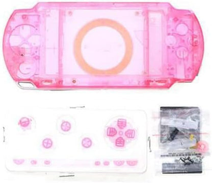 Full Housing Shell Case Cover with Button Set for PSP 1000 1001 Series Replacement (Clear Pink) - color: Clear Pink