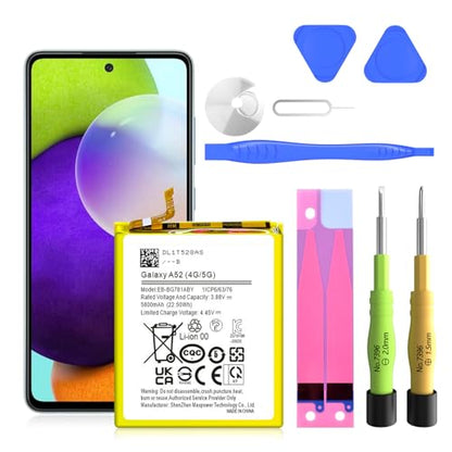 Galaxy A52 Battery,5800mAh EB-BG781ABY Replacement Battery with Repair Kit | Compatible SM-A526/SM-A526B/DS/SM-A5260 2026 Upgraded,0 Cycle,Overcharge Protected, Original size - style: A52