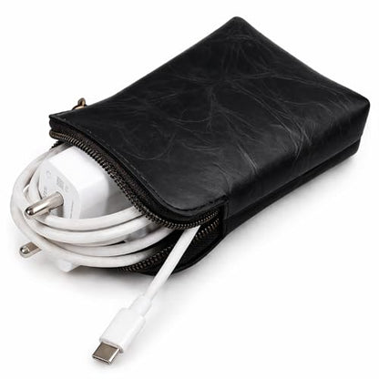 Premium Full-Grain Leather Playing Card Case, Zippered Card Deck Holder for Poker & Bridge Cards, Travel Card Organizer, Secure Multi-Purpose Wallet, Leather Storage Pouch, (Black) - color: Black