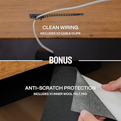 Under Desk Drawer Slide Out Attachment - Carbon Steel Undermount Table Drawer with Cable Management, Pull Out Add-On Storage for Office & Standing Desks (7.5" x 8" x 2.8") - size: Small, style: Drawer
