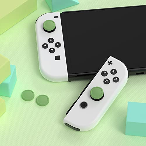 eXtremeRate PlayVital Switch Joystick Caps, Switch Lite Thumbstick Caps, Silicone Analog Cover for OLED Joycon Thumb Grips - Matcha Green - color: Matcha Green