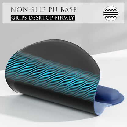 MROCO Ergonomic Mouse Pad with Gel Wrist Rest, 9.4 x 8.1 in, Blue Gradient | Ergonomic Shape Design, Multiple Pattern Options, Gel Wrist Comfort, Smooth Lycra Surface, Non-Slip PU Base - color: Blue Gradient