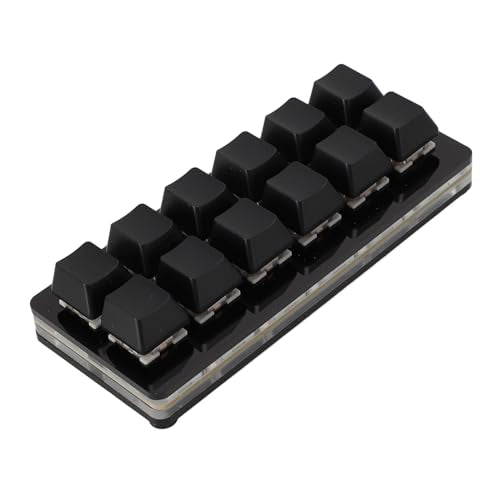 Tissting 12 Key Programmable Gaming Keyboard Black USB Mini | Compact RGB Backlit One-Handed Mechanical Keypad for Macros, Shortcuts, and Rhythm Games, 6.3x3.9in/16x10cm