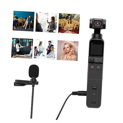 Clip Lavalier Microphone for Live Streaming and Meetings Compatible Pocket Sturdy Collar Clip for Secure Use Sound Capture for Vlogs and Gaming