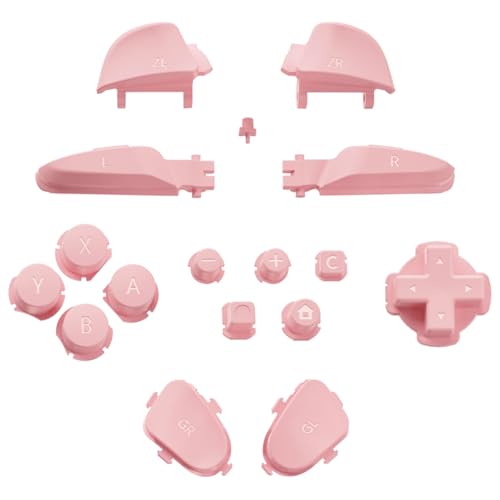 eXtremeRate DIY Replacement Full Set Buttons for Nintendo Switch 2 Pro Controller, Puffy Pink Custom ABXY Dpad + - Home Capture Power L R ZR ZL Triggers Sync GL GR Buttons for Switch 2 Pro Controller - color: Puffy Pink