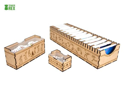 TowerRex Organizer for Paleo Board Game and Paleo Expansions, Board Game Insert, Token Tray, Card Holder, Board Game Accessories