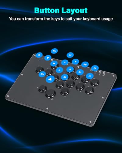 JZW-Shop Haute42 Arcade Stick U16, All-Button Arcade Controller for Switch, PC, PS4, PS3, Steam Deck, Arcade Fight Stick with Turbo & Custom RGB, Supports Hot-Swap & SOCD (U16)