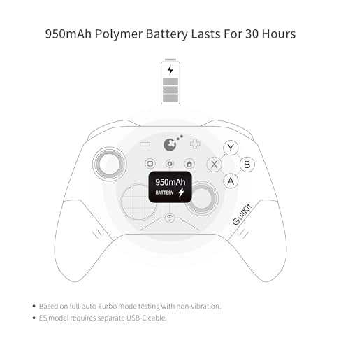 GuliKit ES Wireless PC Controller –3.25ms Low Latency,Hall Effect Joysticks | For PC/Steam/Switch/Android/iOS, Anti-Drift/Anti-Snapback,Switch 2 Wakeup,Gyro Motion Aim,30H Battery, Hall Trigger - color: ES-Hall Joysticks-Grey