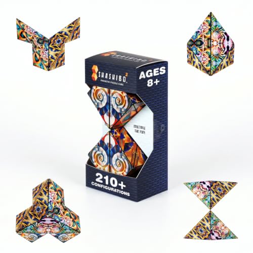 Shashibo ICOSA XL Magnetic Puzzle Toy, Stress Relief Fidget Toy | 200+ Possible Shapes, Sensory Fidget Toy For Adults & Kids, Fun Shape Shifting Puzzle Toy For All Ages - color: Atlantis, size: ICOSA