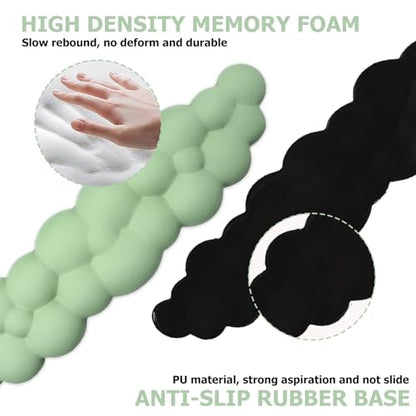 Cloud Wrist Rest Keyboard, PU Leather Wrist Rest for Computer Keyboard | Ergonomic Keyboard Wrist Rest with Memory Foam, Cute Mouse Wrist Rest for Gaming, Office, Computer, Pain Relief, Pastel Green - color: Pastel Green