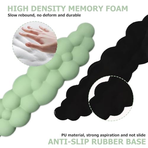 Cloud Wrist Rest Keyboard, PU Leather Wrist Rest for Computer Keyboard | Ergonomic Keyboard Wrist Rest with Memory Foam, Cute Mouse Wrist Rest for Gaming, Office, Computer, Pain Relief, Pastel Green - color: Pastel Green