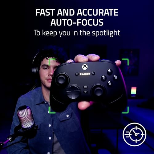 Razer Kiyo V2 X - Full HD Webcam 1080p, 60 FPS for Creators - Auto Focus - Wide Angle Lens - Built-in Microphone - Compatible with Open Broadcaster Software OBS and Xsplit | Black
