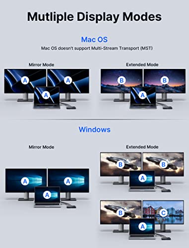 JSAUX 11 in 1 USB C Docking Station for Handheld Gaming, 8K HDMI and DisplayPort, 100W PD Pass Through, Gigabit Ethernet, USB C Data, 3 USB A, SD TF, 3.5mm Audio, Steam Deck, ROG Ally, MacBook-HB1101