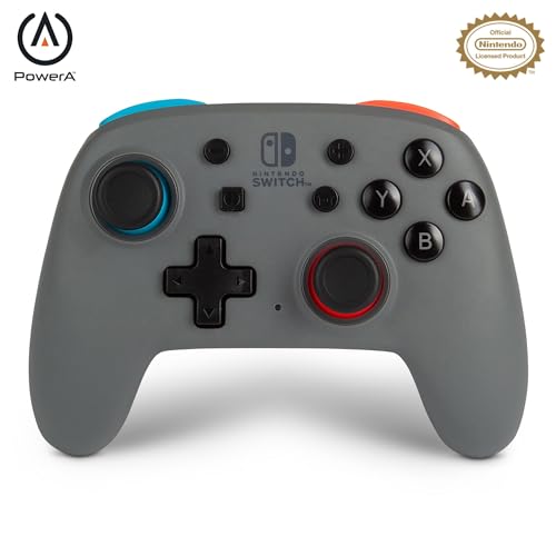 PowerA Nano Enhanced Wireless Controller for Nintendo Switch - Grey-Neon - color: Gray
