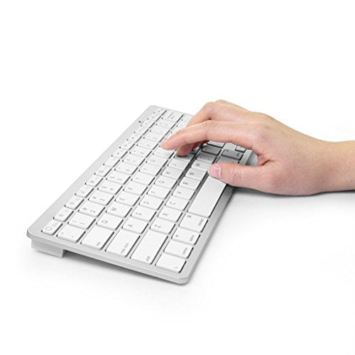 iKKEGOL USB Slim Mini Wired 78 Key Small Super Thin Compact Keyboard for Desktop Laptop PC Win 7 Mac (White) - color: Silver + White