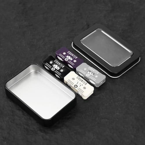 SIXPOINTS 4PCS Twin Digits Life Counters Health Tracker Compatible with Magic The Gathering Commander Deck, LCG/RPG/D&D/MTG/CCG/TCG Gaming Table Games - color: 4pcs Color Mixed-b)