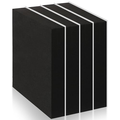 4 Pcs 1" Thick Foam Padding Sheet with Adhesive Backing Block | 6 Inch x 6 Inch, Closed Cell, Self Stick Neoprene Insulation Foam Sheet, Black, for Furniture Cars Speakers - color: Black, size: 1 Inch Thick, 6 x 6 Inches
