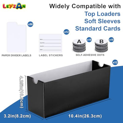 Trading Card Storage Box 12 Drawers Cardboard Organizer with Dividers for top loaders, TCG, MTG, Sport Cards Collection