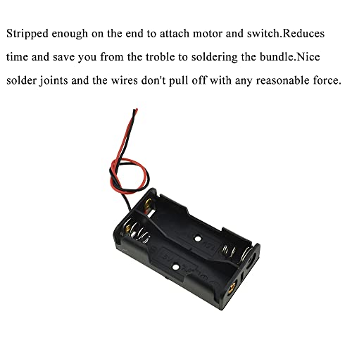 HAHIYO 3V AA Battery Holder Bundle Series with Wire Sturdy Clapm Flexible Springs Contact Build-in Harnesses Batteries Black Case Easy Install 8 Pieces for Wall Clocks Ham Radio Kids Toys - style: Without cover-2AA-8P