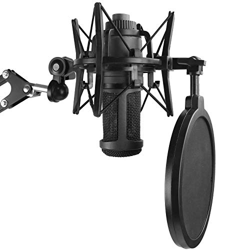 AT2020 Shock Mount with Pop Filter, Windscreen and Shockmount to Reduce Vibration Noise for AT2020USB+ Condenser Mic by YOUSHARES - color: Shock Mount