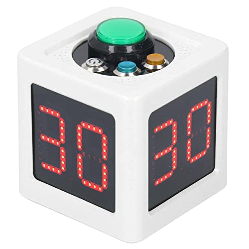Cube Timer, 1.4in Cube Countdown Stopwatch, Multiple Modes, 4 Side Desk Productivity Digital Timer for Private Poker Chess Casinos School (White)