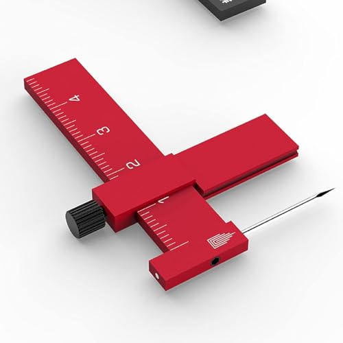 Equidistant Parallel Scriber Isometric Parallel Scribe Carving Ruler Model Cutting Scribed Line T-Shaped Ruler for Figure Kit Miniature Scale Model Hobby Craft Tool Accessories - color: Red