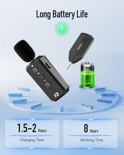 SHIDU Wireless Lavalier Microphone 2.4G with 3.5MM Plug for Voice Amplifier | UHF Mic Speaker System for Teaching, 480mAh Batteries USB-C Charging, for Speaking Tour Guides Fitness Instructor