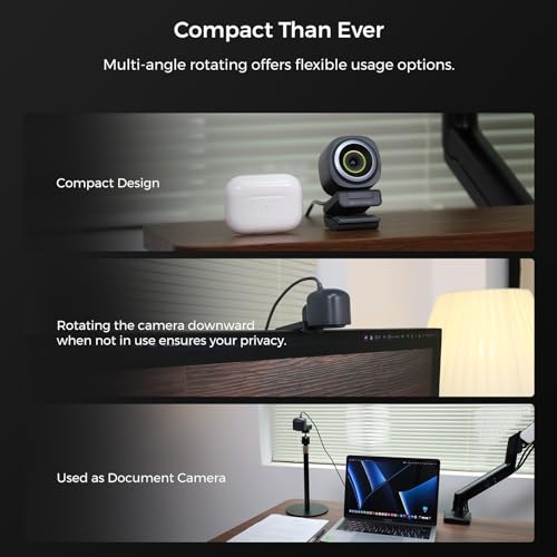 NearStream 4K Webcam for PC with AI Auto Framing and Noise-Canceling Mic | Autofocus, 45°-95° Adjustable FOV, Plug & Play, Software Control, 4K for Streaming, Video Calls and Content Creation - style: 4K@30FPS,1080P@60FPS