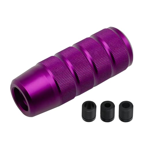 Osilly 3.74 Inch Aluminum Shift Knob with 3 Threaded Adapters, Purple | aluminum alloy construction, ergonomic extended grip, supplied adapters, for manual and select automatic cars, interior parts - color: Purple
