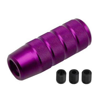 Osilly 3.74 Inch Aluminum Shift Knob with 3 Threaded Adapters, Purple | aluminum alloy construction, ergonomic extended grip, supplied adapters, for manual and select automatic cars, interior parts - color: Purple