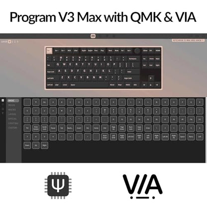 Keychron V3 Max TKL Wireless Mechanical Keyboard, QMK/VIA RGB Bluetooth/2.4 GHz/Wired, 87 Keys Hot-Swappable with Gateron Brown Switch, Compatible with Mac Windows Linux - color: Brown Switch