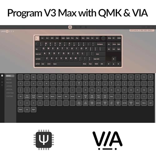 Keychron V3 Max TKL Wireless Mechanical Keyboard, QMK/VIA RGB Bluetooth/2.4 GHz/Wired, 87 Keys Hot-Swappable with Gateron Red Switch, Compatible with Mac Windows Linux - color: Red Switch