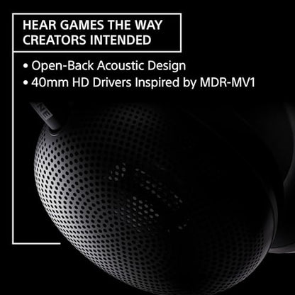Sony INZONE H6 Air Wired Open-Back Gaming Headset with Mic, Black | Ultra‑Lightweight for All Day Comfort, For PC/PS5/Mobile, Detachable High-Fidelity Mic, Audiophile, USB‑C Audio Box