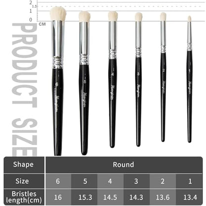 6 Pcs Dry Brush Set for Miniature Painting, Acrlics,Oils, Watercolors,by Birch Wood Circular Grip, Nylon Bristles - color: 6pcs Black Circular Brush Head Paintbrushes